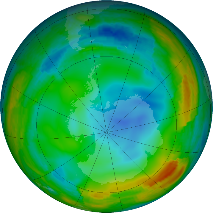 Antarctic ozone map for 01 August 1994